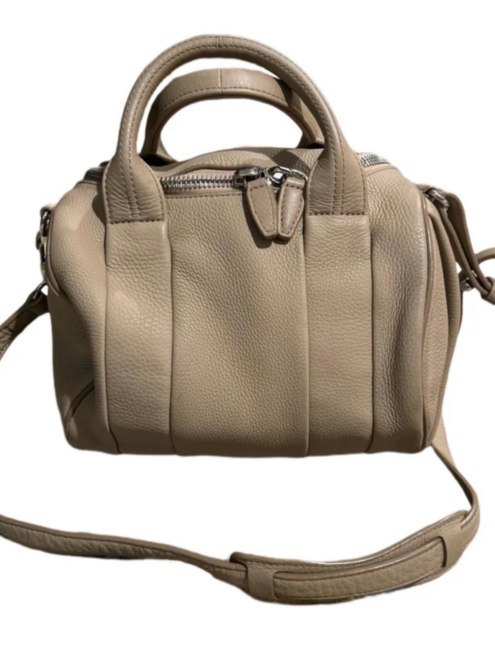 ALEXANDER WANG ROCKIE BAG Pebbled Leather in Beige/tan